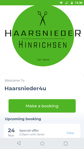 Android application Haarsnieder4u screenshort