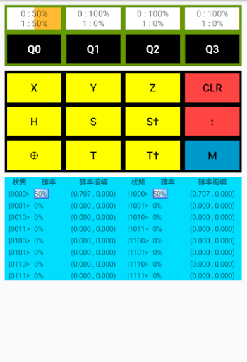 Android application ぷちプロシリーズ（２９） ４ビット量子演算電卓 screenshort