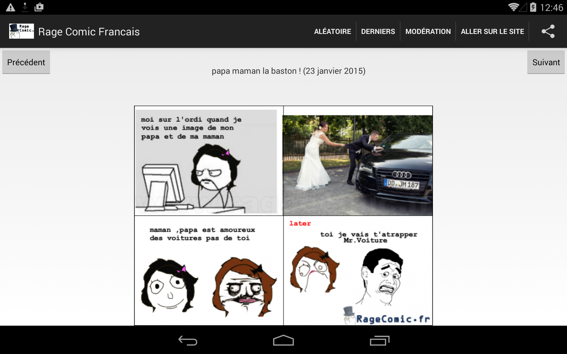 Android application Rage Comic Francais Troll Face screenshort