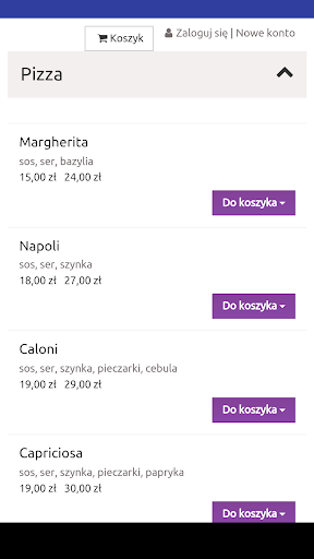 Android application Zawijane Bistro screenshort