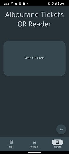 Albourane Tickets - QR Reader Screen 2