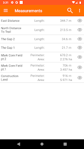 Medida de área de campos GPS
