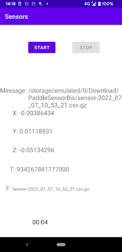 Android application Sensors screenshort