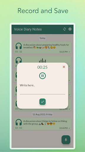 My Voice Diary : Daily Journal Screen 2