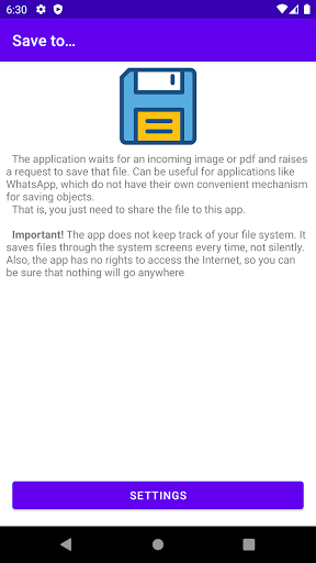 Android application Save to... screenshort