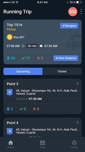 Trackibus Driver Screen 2
