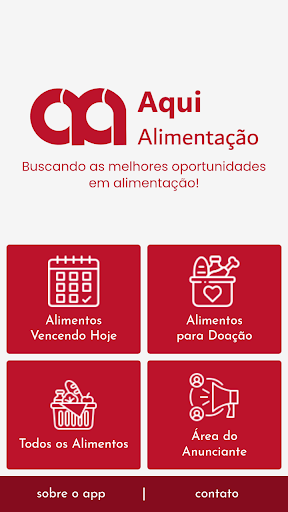 Android application Aqui Alimentação screenshort