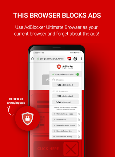 AdBlocker Ultimate Browser Screenshot 1 - AppWisp.com