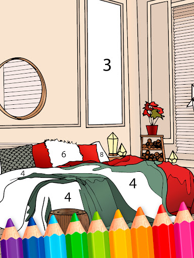 Interior Coloring By Numbers Screen 3