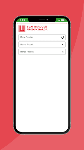 Android application Buat Barcode Produk screenshort