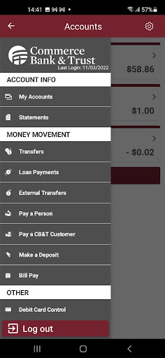 Commerce Bank & Trust Screen 2