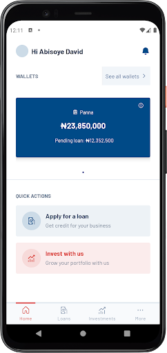 Android application Vendor Credit screenshort