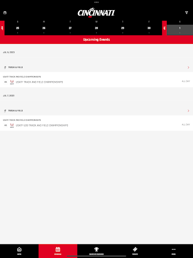 Screenshot of Cincinnati Bearcats Gameday