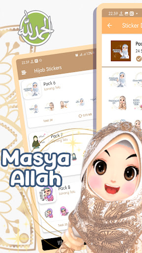 Android application Hijab Sticker for Whatsapp screenshort