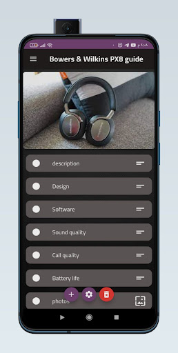 Android application Bowers & Wilkins PX8 guide screenshort