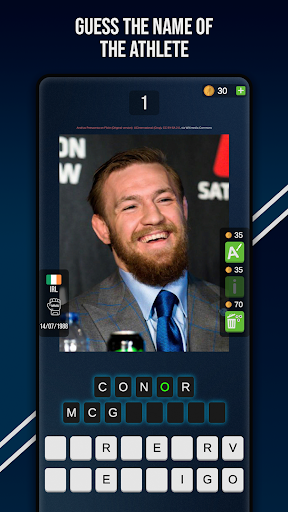 Android application Guess the Athlete - Quiz screenshort