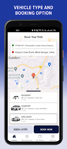 Android application Exicube Taxi screenshort