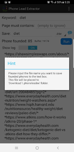 Phone Lead Extractor Screen 3