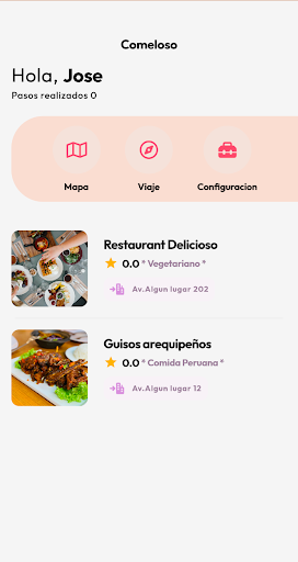 Android application comelOso screenshort