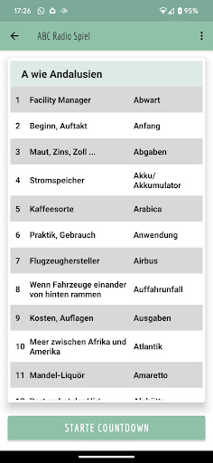 Android application ABC Radio Kultspiel (DE / CH) screenshort