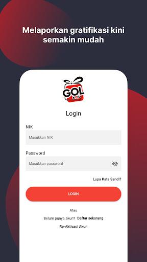 Android application Gratifikasi OnLine (GOL) screenshort