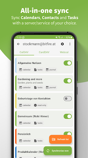 Screenshot of DAVx⁵ – CalDAV CardDAV WebDAV