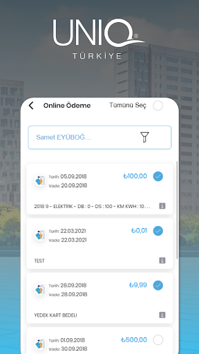 Android application Uniq Yönetim screenshort