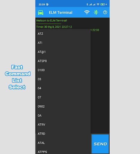 ELM327 Terminal Command Screen 3