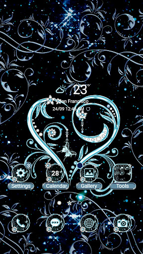 Android application Silver Metal Heart - Wallpaper screenshort