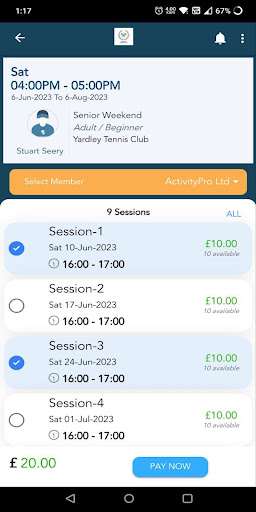 Yardley Tennis Club Screen 3