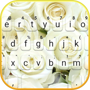 Love White Roses Keyboard Theme