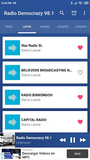Radio democracy 98.1 sierra le Screen 3