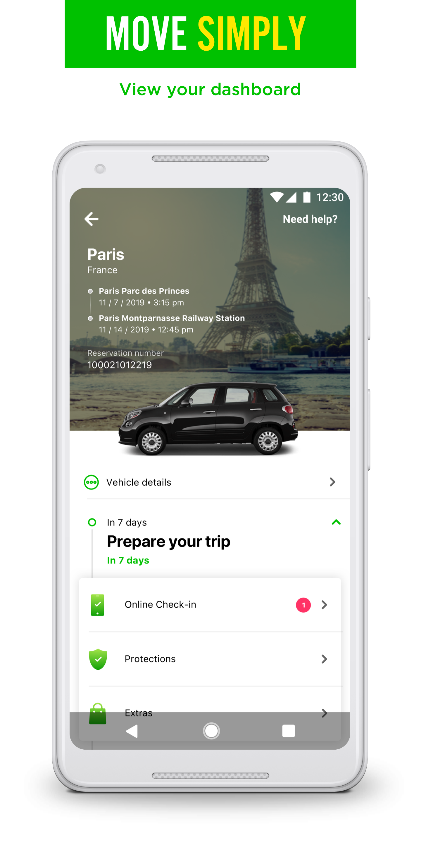 Android application Europcar international cars & vans rental services screenshort