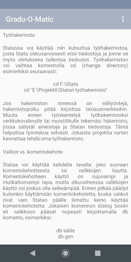 Gradu-O-Matic: Stata-opas Screen 3