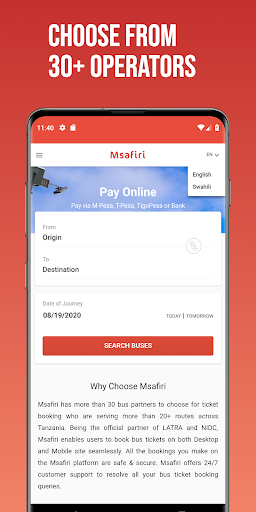 Android application Msafiri - Online Bus Ticketing screenshort