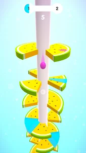 Spiral fruit pong : jump slide