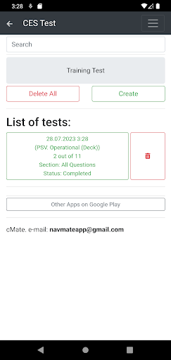PSV. Operational Deck CES Test Screen 2