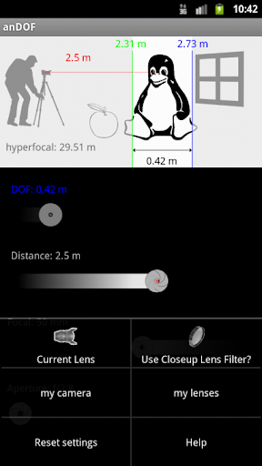 anDOF - dof calculator Screen 2