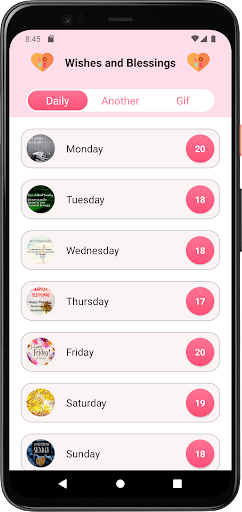 Android application Everyday Wishes & Blessings screenshort