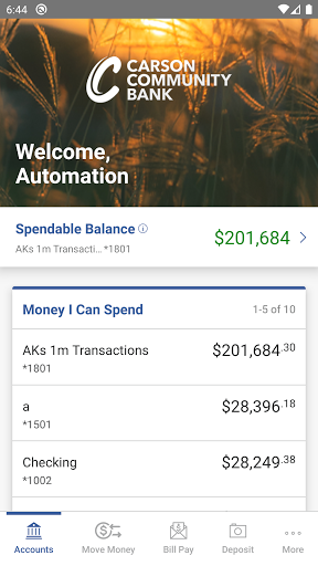 Carson Community Bank Mobile Screen 3