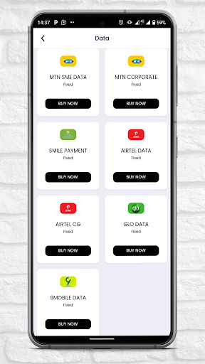 Android application Fidus Pay:Data, Airtime, Bills screenshort