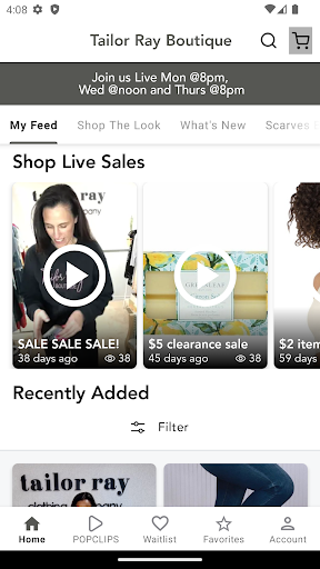 Android application Tailor Ray Boutique screenshort