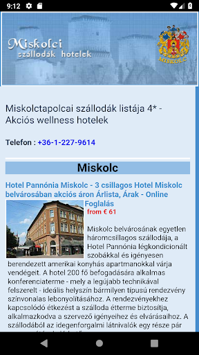 Miskolctapolcai szállodák, wel Screen 2