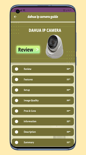 Android application Dahua ip camera guide screenshort