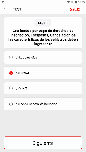 Android application Examen de Manejo El Salvador screenshort