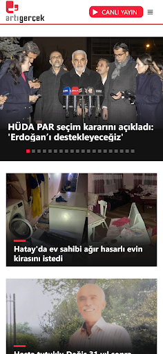 Android application Artı Gerçek screenshort