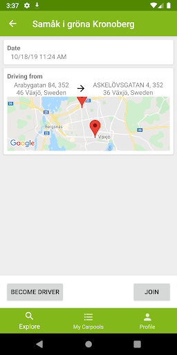 Samåk i Gröna Kronoberg Screen 2