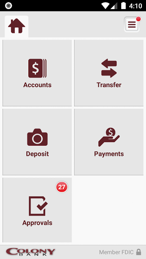 Colony Bank Business Mobile Screen 3