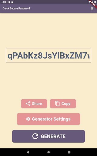 Screenshot of Secure Password Generator