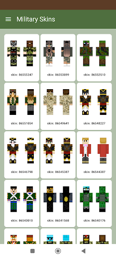 Android application Military Skins for Minecraft screenshort